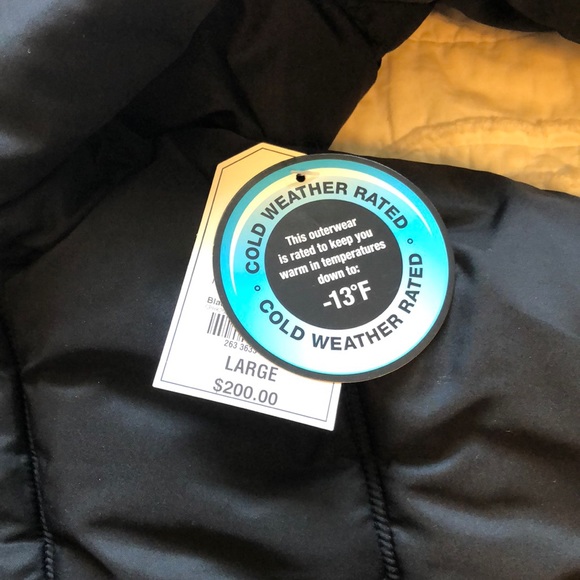 NWT St. John’s bay black puffer fur hood zip up jacket coat - Picture 3 of 4